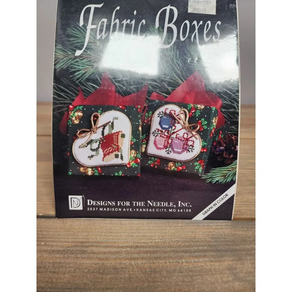 Designs For The Needle. Fabric Boxes For The Holidays. 6613 Bells/Ornaments. NIP